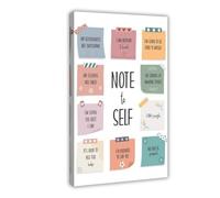 Póster con texto en inglés "Be Kind to Yourself Affirmation Positive Self Talk", póster de lienzo para decoración de pared, pinturas para sala de estar, dormitorio, 24 x 36 pulgadas (60 x 90 cm)