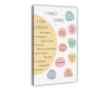 Póster con texto en inglés «Things I Can And Can't Control» para oficina de consejero y salud mental, lienzo para decoración de pared, pinturas para sala de estar, dormitorio, 40 x 60 cm