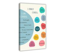 Póster con texto en inglés «Things I Can Control», guía de oficina, terapia cognitivo-conductual, lienzo de esquina tranquila, póster decorativo para pared, pinturas para decoración de sala de estar