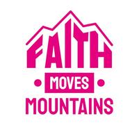 Póster cristiano con citas bíblicas y tipografía "La fe mueve montañas". Calcomanías de pared 41x48.9cm Removible sin dejar pegamento Rosa roja