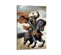 Póster cristiano de Caballero con armadura montando caballo, póster decorativo de pared, póster de pared e imagen artística moderna para decoración de dormitorio familiar, pósteres de 30 x 45 cm