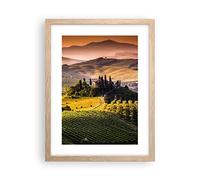 Poster da Parete Agricultura granja toscana viña Póster Marco Roble Claro 30x40cm Moderno Cuadros Decorativo Decoracion Salon Dormitorio Cocina Cuadros Pared Imágenes Wall Art Prints P2NPA30x40-2465