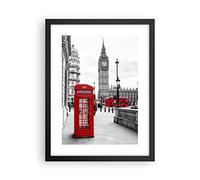 Poster da Parete Cobertizo Teléfono Londres Póster Marco Negro 30x40cm Moderno Cuadros Decorativo Decoracion Salon Dormitorio Cocina Cuadros Pared Imágenes Wall Art Prints Decor - P2BPA30x40-4326