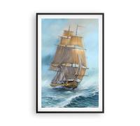 Poster da Parete Mar Barco Náutico Póster Marco Negro 61x91cm Moderno Cuadros Decorativo Decoracion Salon Dormitorio Cocina Cuadros Pared Imágenes Wall Art Prints Decor - P2BPA61x91-5541