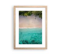 Poster da Parete Playa Trópico Borde Póster Marco Roble Claro 30x40cm Moderno Cuadros Decorativo Decoracion Salon Dormitorio Cocina Cuadros Pared Imágenes Wall Art Prints Decor - P2NPA30x40-5000