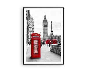 Poster da Parete Póster Marco Negro 70x100cm Cobertizo Teléfono Londres Moderno Cuadros Decorativo Cuadros Pared Imágenes Decoracion Salon Dormitorio Cocina Wall Art Prints Decor - P2BPA70x100-4326