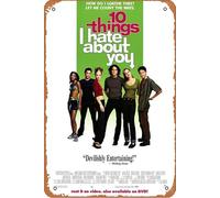 Póster de 1999 con texto en inglés «Ten Things I Hate About You» (1999) para decoración de pared del hogar, letrero de metal retro de 20,3 x 30,5 cm