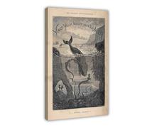 Póster de 20 mil leguas bajo los mares, ilustración de la novela de Julio Verne de Alphonse De Neuville, lienzo decorativo para dormitorio, arte de pared Offi