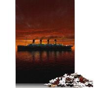 Póster de 500 Piezas El último día del Barco, Imagen, impresión metálica, Pintura de Oscar Sotelo. Rompecabezas de Madera, Juego Educativo para Adultos, 500 Piezas (52 x 38 cm).