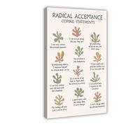 Póster de aceptación radical de DBT con afirmaciones de distorsión cognitiva, terapia de distorsión cognitiva, póster de lienzo para decoración de pared, pinturas para sala de estar, dormitorio, 12 x
