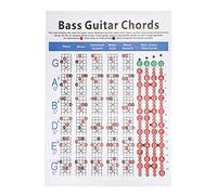 Póster de acordes de bajo, 46 x 5 x 5 pulgadas, tabla de acordes de guitarra bajo, 4 cuerdas, principiantes, práctica de dedos, accesorios de instrumentos musicales, acordes