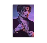 Póster de actor de Johnny Depp, pintura decorativa, lienzo, póster de pared e imagen artística moderna para decoración de dormitorio familiar, 30 x 45 cm