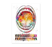 Póster de acuarela con sistema muscular anatomía humana, pintura en lienzo, impresión artística, Mural pared, educación médica, decoración habitación oficina(D,30X45cm Unframed)