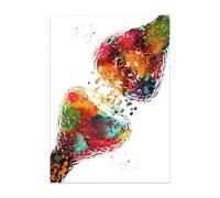 Póster de acuarela con sistema muscular anatomía humana, pintura en lienzo, impresión artística, Mural pared, educación médica, decoración habitación oficina(J,13x18cm Unframed)