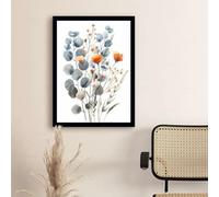 Póster de acuarela de flores silvestres coloridas, impresiones florales brillantes, arte de pared de plantas, pintura en lienzo para decoración de habitación (30 x 50 cm/sin marco)