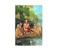 Póster de Adi Shankara con discípulos de Raja Ravi Varma para dormitorio, lienzo decorativo para pared, oficina, habitación, decoración estética, regalo, sin marco, 30 x 45 cm
