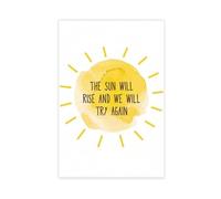 Póster de afirmación de salud mental con texto en inglés "The Sun Will Rise And We Will Try Again" para sanación, mindfulness, lienzo decorativo para pared, pinturas para sala de estar, dormitorio