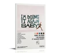 Póster de álbum con texto en inglés "I'm Doing It Again Baby! Girl in Red Album Poster Canvas Art Modern Simple Style Adecuado para varias escenas de la vida, también es un gran regalo de cumpleaños