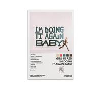 Póster de álbum con texto en inglés "I'm Doing It Again Baby! Girl in Red Album Poster Canvas Art Modern Simple Style Adecuado para varias escenas de la vida, también es un gran regalo de cumpleaños