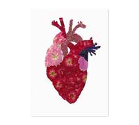 Póster de anatomía humana, estetoscopio pulmones for amamantar, cuadro sobre lienzo for pared flores prensadas, impresiones artísticas médicas anatómicas, decoración(1,30x40cm Wooden Frame)