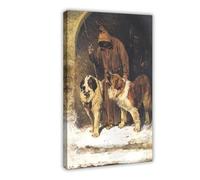 Póster de animales monje de San Bernardo de John Emms de 1913 para dormitorio, lienzo decorativo para pared, oficina, habitación, decoración estética, marco de regalo, 20 x 30 pulgadas (50 unidades)
