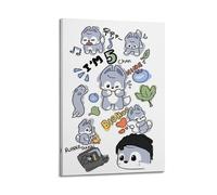 Póster de anime Art Stray Kids Mascot Representativo, arte de pared, lienzo estético, póster vintage de música y películas, pintura decorativa para sala de estar, dormitorio, 40 x 60 cm, estilo marco
