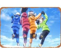 Póster de anime con texto en inglés "A Place Further Than The Universe" para decoración de pared del hogar, letrero de metal retro, 20 x 30 cm