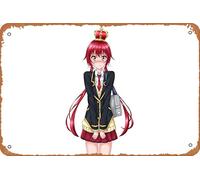 Póster de anime de Akane Sakurada de Castle Town, diseño retro de diente de león, decoración de pared del hogar, letrero de metal de 20 x 30 cm