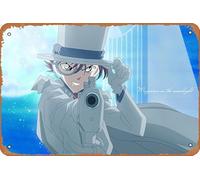 Póster de anime de Detective Conan, Kaito Kid, Kaito Kuroba, Magic Kaito, decoración de pared del hogar, letrero de metal retro de 20 x 30 cm