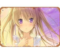 Póster de anime de Mashiro Arisaka, Aokana: Four Rhythm Across The Blue, decoración de pared para el hogar, letrero de metal retro, 20 x 30 cm