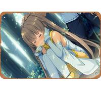 Póster de anime de Mashiro Arisaka, Aokana: Four Rhythm Across The Blue, decoración de pared para el hogar, letrero de metal retro, 20 x 30 cm