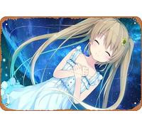 Póster de anime de Mashiro Arisaka, Aokana: Four Rhythm Across The Blue, decoración de pared para el hogar, letrero de metal retro, 20 x 30 cm