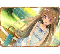 Póster de anime de Mashiro Arisaka, Aokana: Four Rhythm Across The Blue, decoración de pared para el hogar, letrero de metal retro, 20 x 30 cm