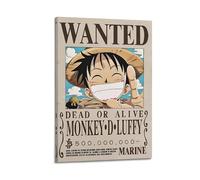 Póster de anime de una sola pieza con la recompensa deseada, lienzo impreso, arte de pared adecuado para niños, sala de estar, dormitorio, oficina, póster decorativo en lienzo para sala de estar