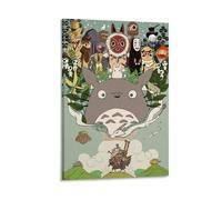 Póster de anime Studio Ghibli Fanart para pared, pinturas al óleo, 20 x 30 cm