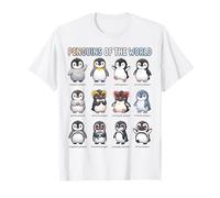 Póster de Aprendizaje de Animales de la Carta de pingüinos del Mundo para niños Camiseta