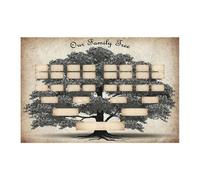 Póster de árbol genealógico, 6 generaciones, tabla de árbol genealógico para rellenar, 15.60 x 23.40 pulgadas, gráficos personalizados de Anc, genealogía en pulgadas rellenable