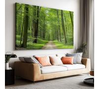 Póster de árboles y plantas de la selva lienzo, pintura sin marco, decoración de pared, 120 x 80 cm (largo x ancho), impresión sobre lienzo