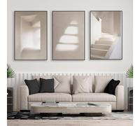Póster de arquitectura abstracta beige con impresión neutra, formas geométricas modernas, pintura en lienzo minimalista, decoración de habitación del hogar, 50 x 70 cm, 3 unidades, sin marco