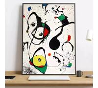 Póster de arte abstracto surrealista moderno de Joan Miró, impreso en lienzo para decoración de pared en sala de estar moderna (50x70cm/Sin marco)