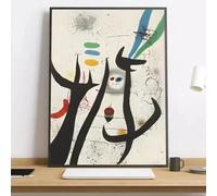 Póster de arte abstracto surrealista moderno de Joan Miró, impreso en lienzo para decoración de pared en sala de estar moderna (80x120 cm/sin marco)