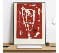 Póster de arte abstracto surrealista moderno de Joan Miró, impreso en lienzo para decoración de pared en sala de estar moderna (60x80cm/Sin marco)