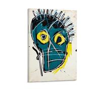 Póster de arte callejero SAMO New York del rey graffiti, corona de dinosaurio, calavera, lienzo impreso, póster artístico, arte de pared, decoración del hogar (15); marco; 50 x 75 cm
