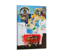Póster de arte callejero SAMO New York del rey graffiti, corona de dinosaurio, calavera, lienzo impreso, póster artístico, arte de pared, decoración del hogar (22); marco; 50 x 75 cm