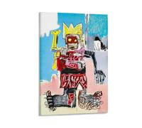 Póster de arte callejero SAMO New York del rey graffiti, corona de dinosaurio, calavera, lienzo impreso, póster artístico, arte de pared, decoración del hogar (18); marco; 20 x 30 cm