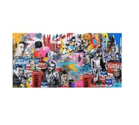 Póster de arte de grafiti "I Choose Love", moda de lujo, mezcla de arte callejero, estrellas, lienzo para decoración de sala de estar, 20 x 40 cm, sin marco