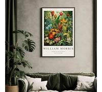 Póster de arte de la exposición del Museo William Morris, lienzo con diseño floral de jardines, impresión para sala de estar, decoración moderna del hogar (30 x 40 cm/sin marco)