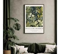 Póster de arte de la exposición del Museo William Morris, lienzo con diseño floral de jardines, impresión para sala de estar, decoración moderna del hogar (30 x 40 cm/sin marco)