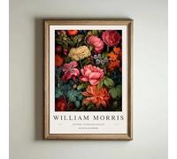 Póster de arte de la exposición del Museo William Morris, lienzo estético floral de jardines, imagen de arte de pared, decoración de habitación, 40 x 60 cm (15,7 x 23,6 pulgadas), sin marco.