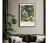 Póster de arte de la exposición del Museo William Morris, lienzo estético floral de jardines, imagen de arte de pared, decoración de habitación, 40 x 60 cm (15,7 x 23,6 pulgadas), sin marco.